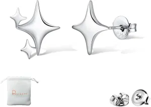 925 Sterling Silver Studs Earrings for Women Star Stud Earrings Set Hypoallergenic Silver Stud Earrings Dainty Star Earrings for Women