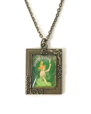 Absinthe Blanqui Necklace for Women - Rectangular Green Pendant - Unique Jewelry Gift - Handmade