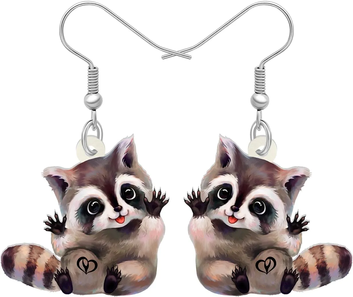 Acrylic Cute Cartoon Raccoon Earrings Dangle Northern Animal Jewelry Raccoon Gifts for Women