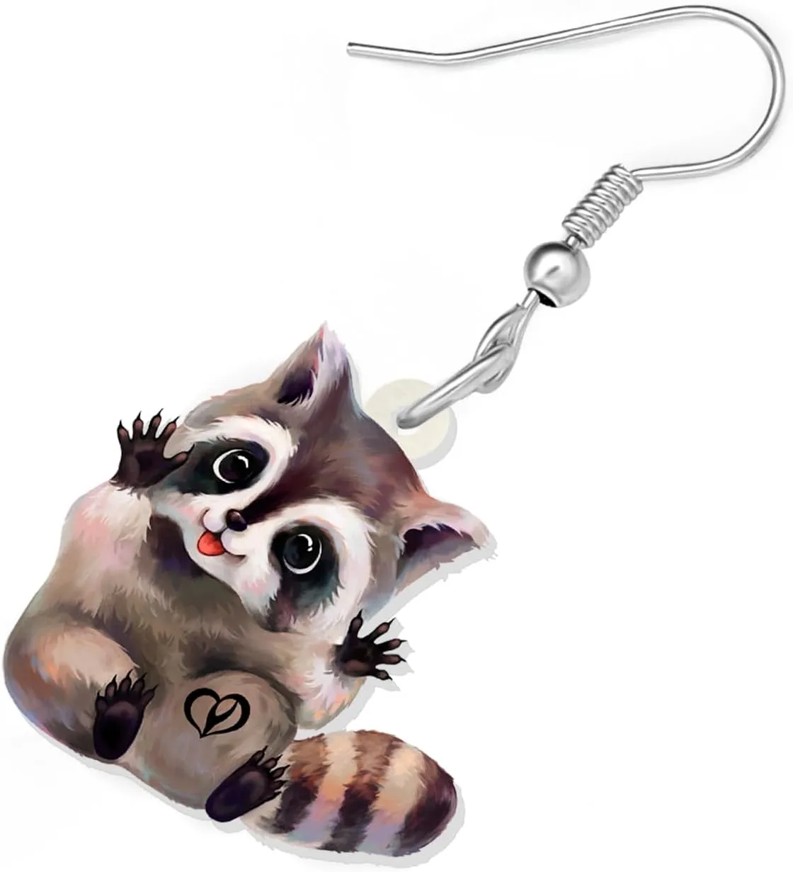 Acrylic Cute Cartoon Raccoon Earrings Dangle Northern Animal Jewelry Raccoon Gifts for Women