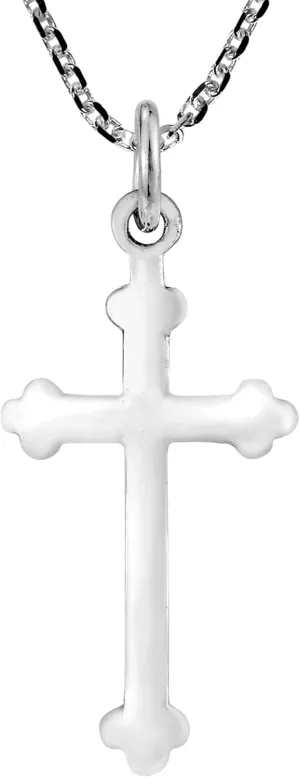 AeraVida Simple Iconic Christian Cross .925 Sterling Silver Pendant Necklace | .925 Sterling Silver Cross Pendant | Simple Cross Pendant Necklace | Silver Cross Pendant | Christian Cross pendant