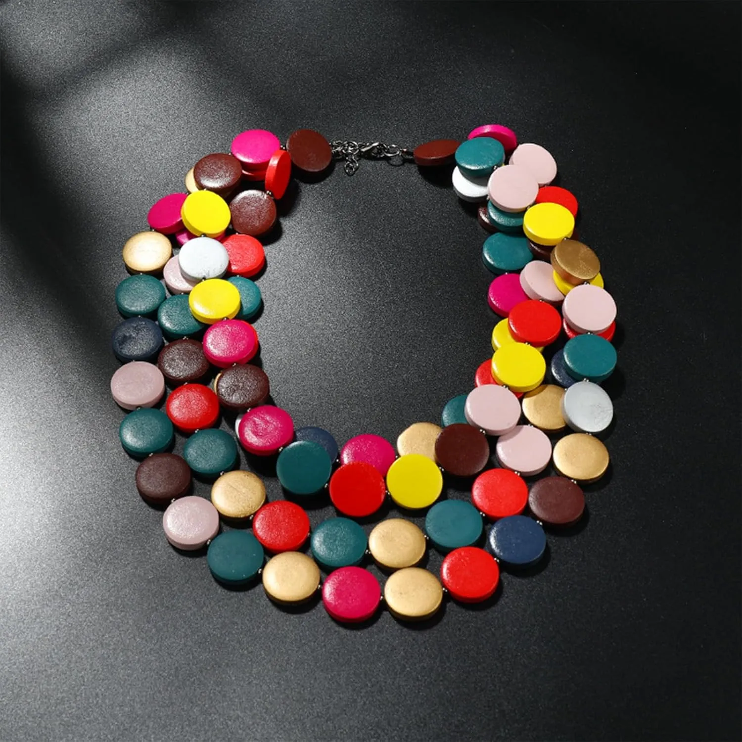 African Jewelry Sets for Women Colorful Multilayer Beaded Necklace Layered Chunky Necklace Black History Juneteenth Month Shirts Outfit Jewelry Gifts