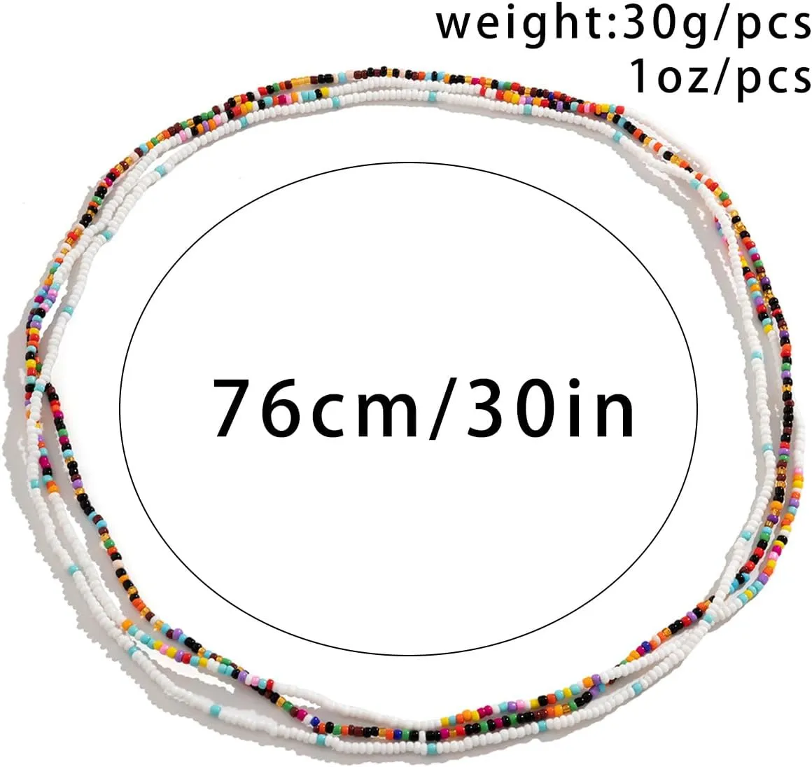 African Waist Beads For Women Colorful 3PCS Layered Belly Body Chain Beach Bikini Waist Jewelry Body Accessories For Women