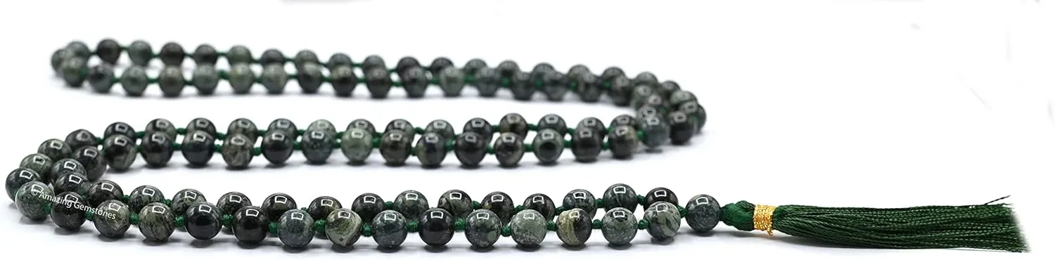 Amazing Gemstone Japa Mala 108 Prayer Beads Necklace and Wrist Mala Bracelet for Meditation