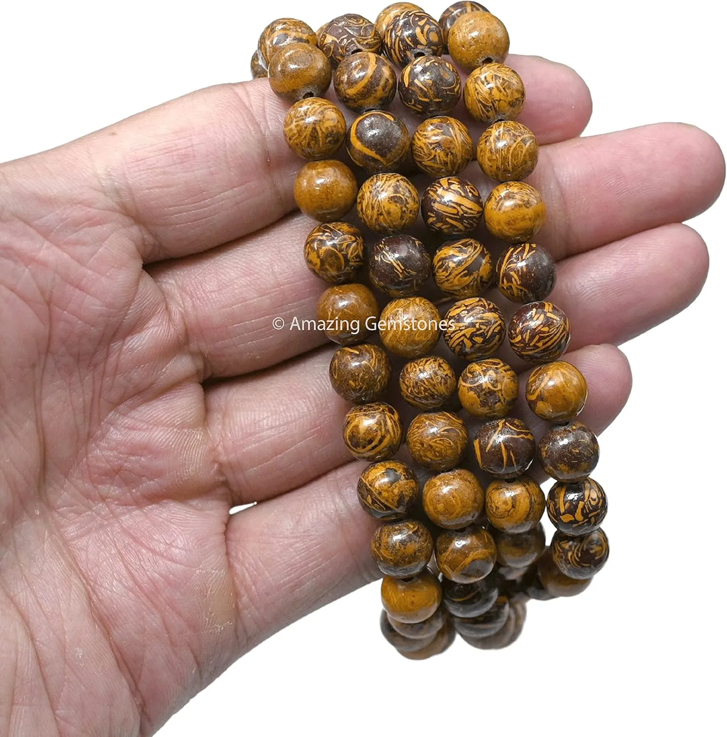 Amazing Gemstone Japa Mala 108 Prayer Beads Necklace and Wrist Mala Bracelet for Meditation