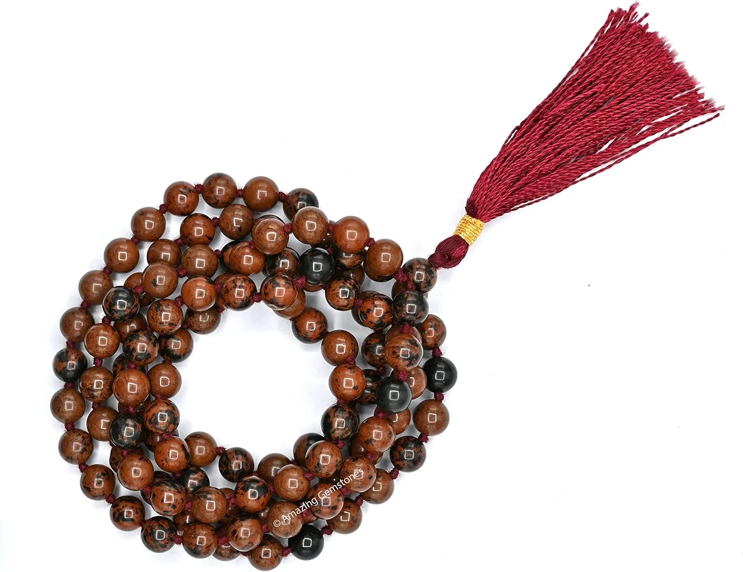 Amazing Gemstone Japa Mala 108 Prayer Beads Necklace and Wrist Mala Bracelet for Meditation