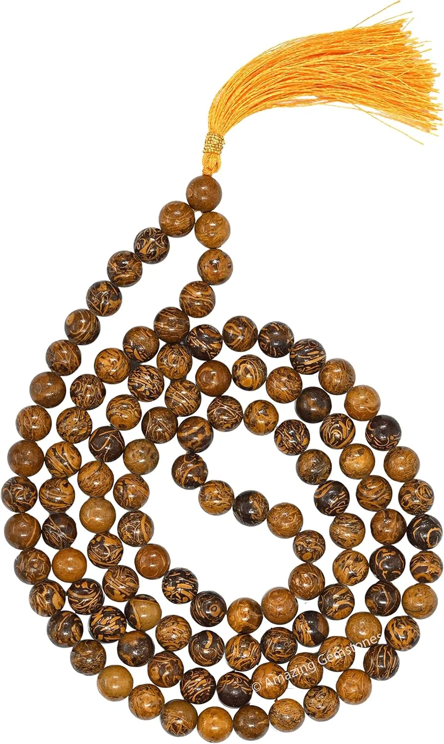 Amazing Gemstone Japa Mala 108 Prayer Beads Necklace and Wrist Mala Bracelet for Meditation