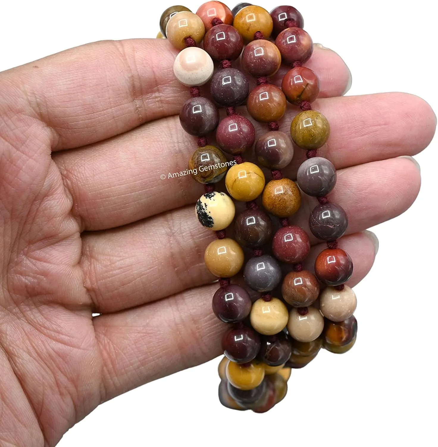 Amazing Gemstone Japa Mala 108 Prayer Beads Necklace and Wrist Mala Bracelet for Meditation