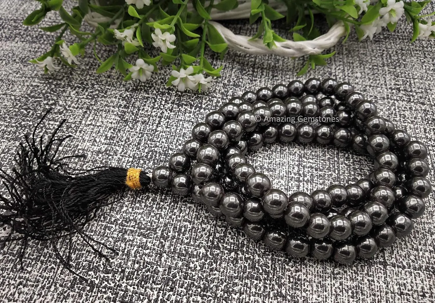 Amazing Gemstone Japa Mala 108 Prayer Beads Necklace and Wrist Mala Bracelet for Meditation