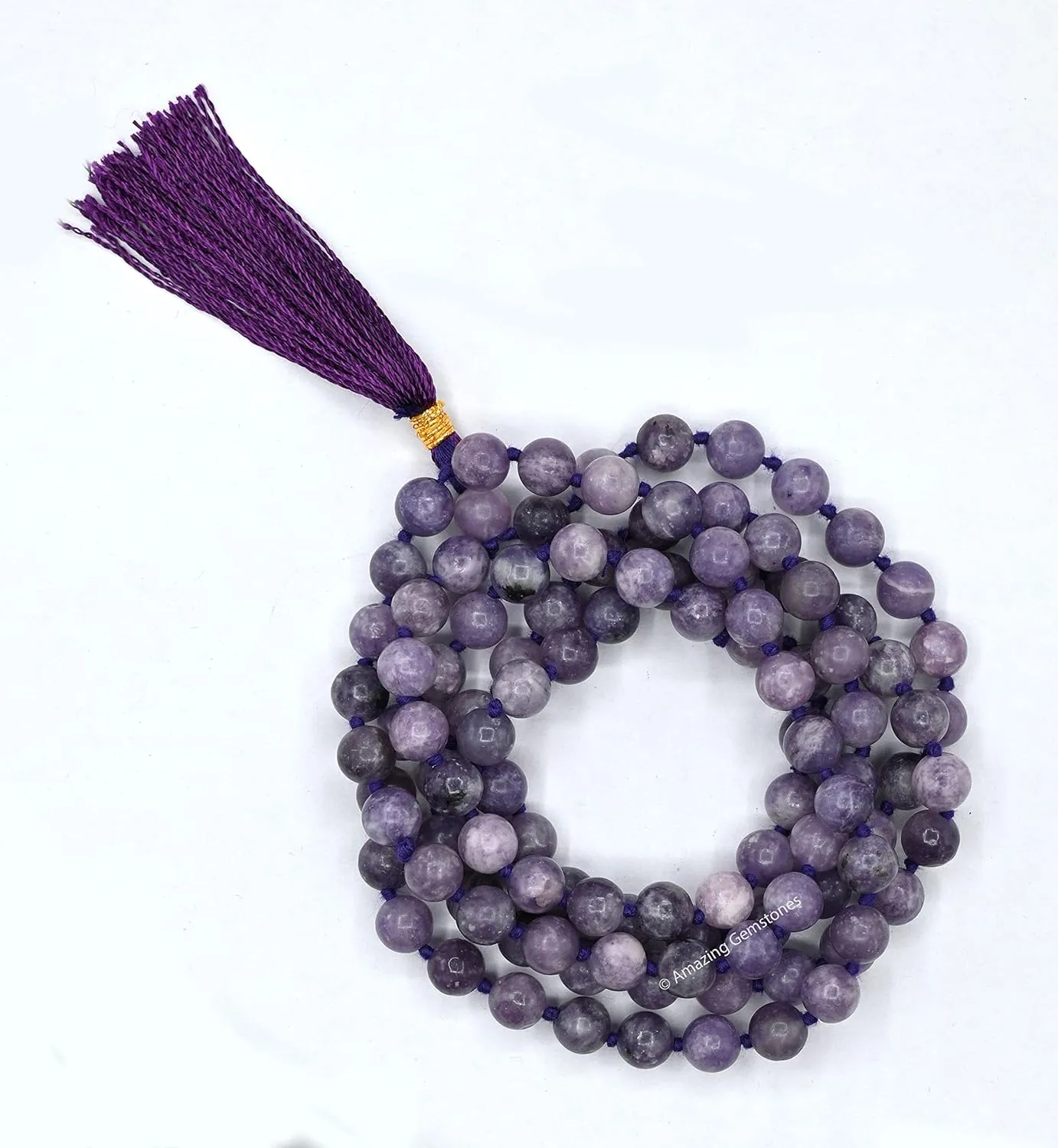 Amazing Gemstone Japa Mala 108 Prayer Beads Necklace and Wrist Mala Bracelet for Meditation