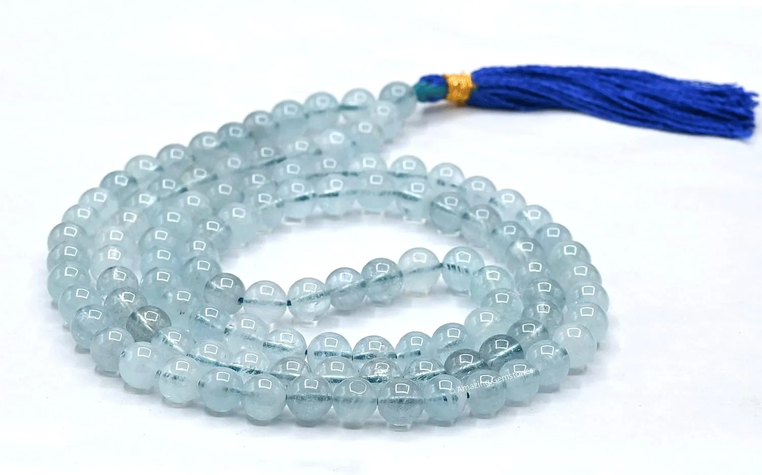 Amazing Gemstone Japa Mala 108 Prayer Beads Necklace and Wrist Mala Bracelet for Meditation