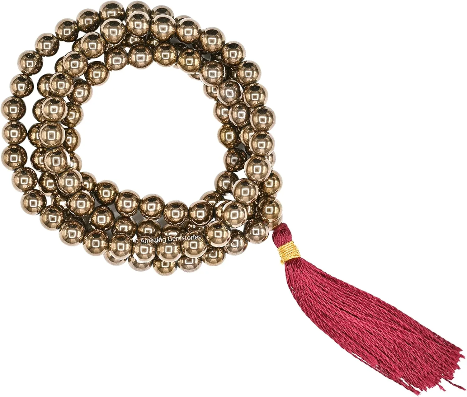 Amazing Gemstone Japa Mala 108 Prayer Beads Necklace and Wrist Mala Bracelet for Meditation