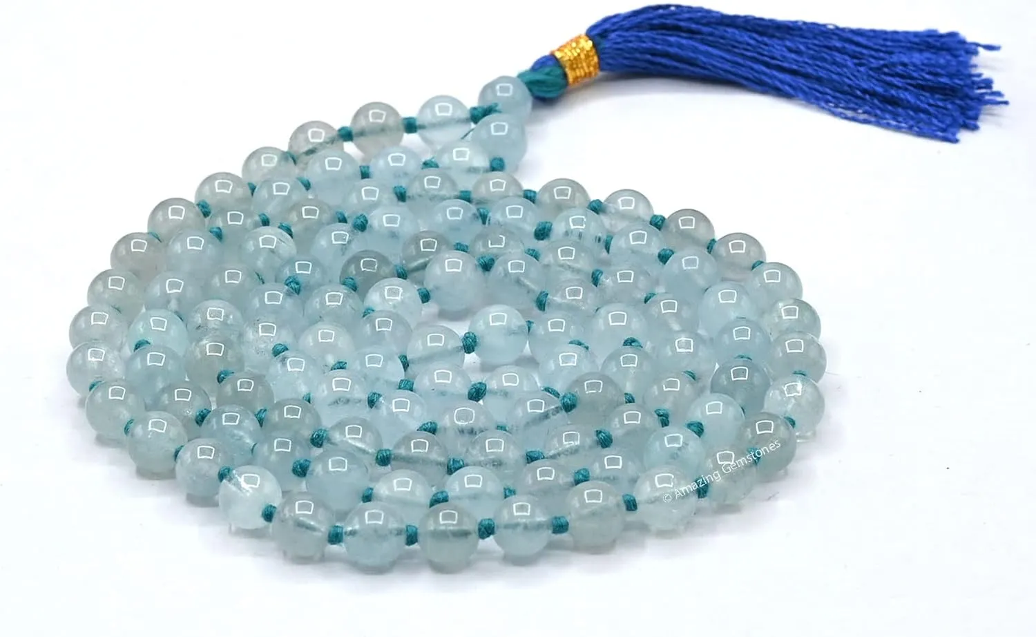 Amazing Gemstone Japa Mala 108 Prayer Beads Necklace and Wrist Mala Bracelet for Meditation