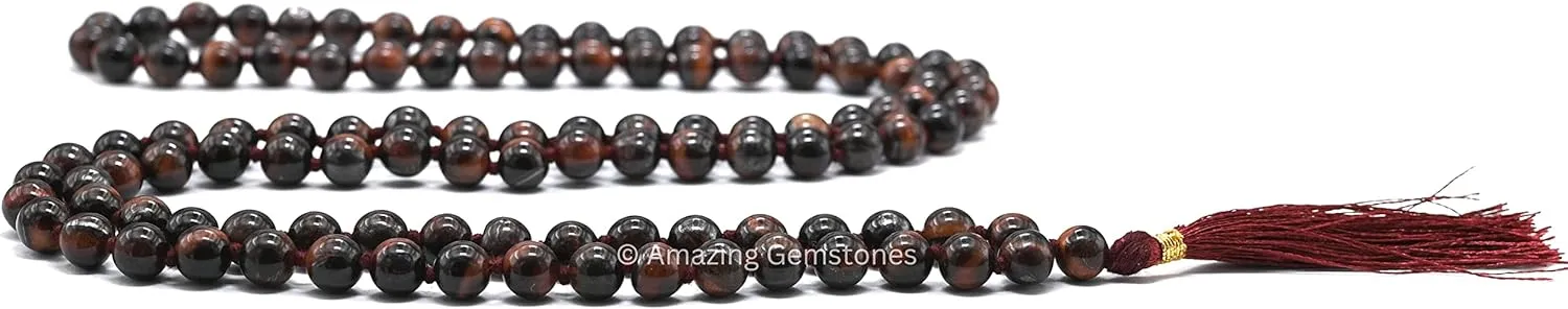 Amazing Gemstone Japa Mala 108 Prayer Beads Necklace and Wrist Mala Bracelet for Meditation