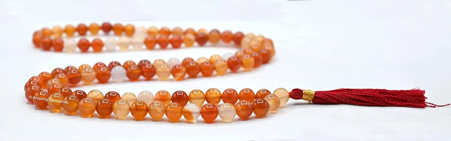 Amazing Gemstone Japa Mala 108 Prayer Beads Necklace and Wrist Mala Bracelet for Meditation