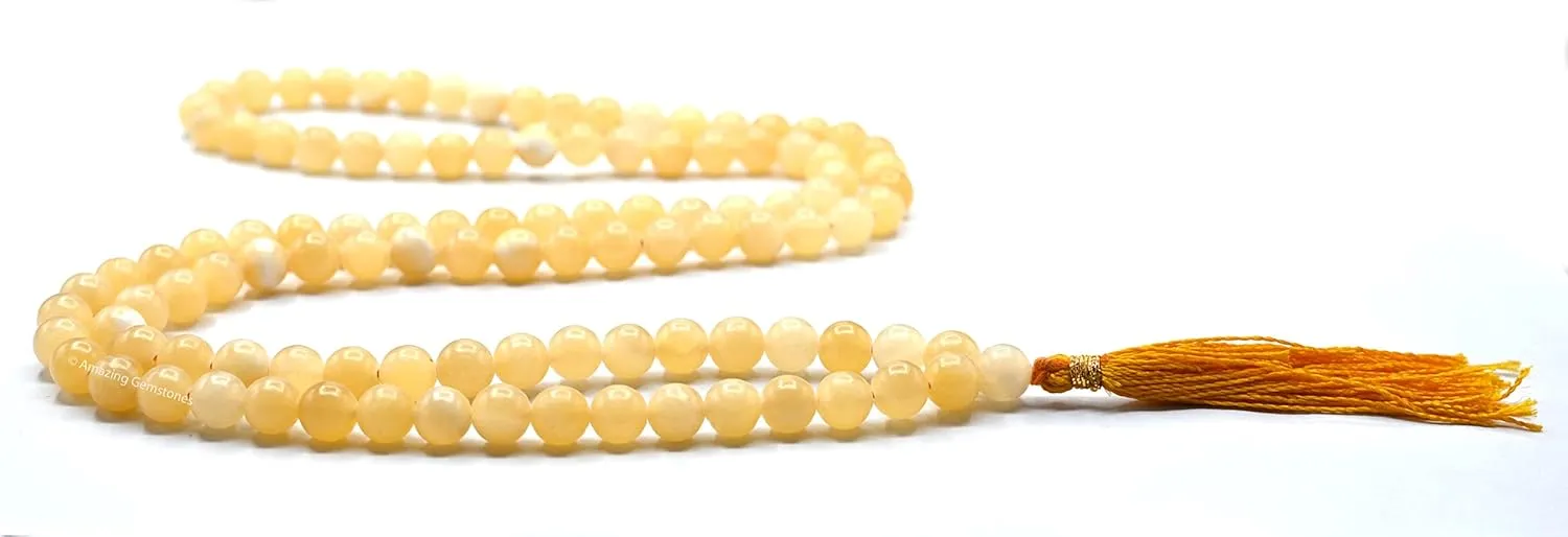 Amazing Gemstone Japa Mala 108 Prayer Beads Necklace and Wrist Mala Bracelet for Meditation