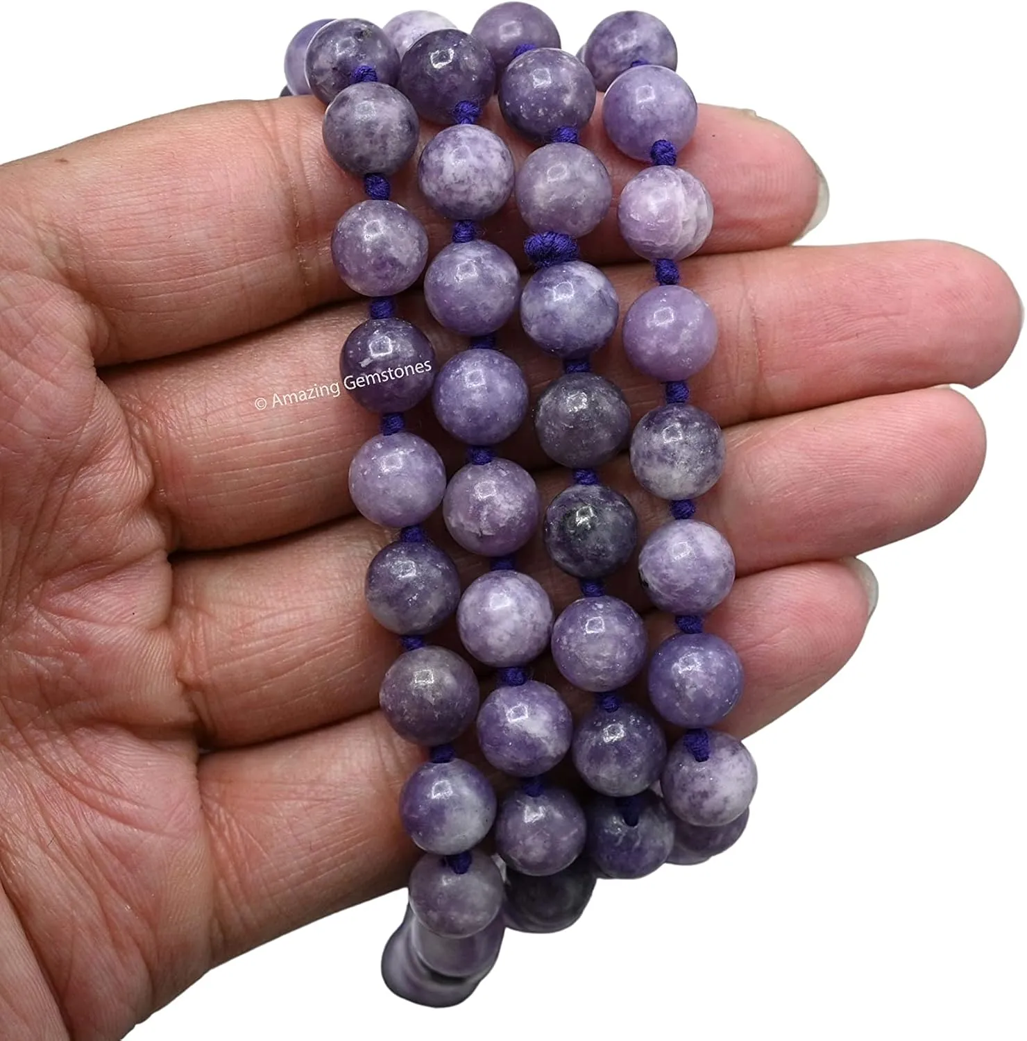 Amazing Gemstone Japa Mala 108 Prayer Beads Necklace and Wrist Mala Bracelet for Meditation