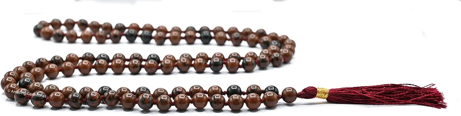 Amazing Gemstone Japa Mala 108 Prayer Beads Necklace and Wrist Mala Bracelet for Meditation
