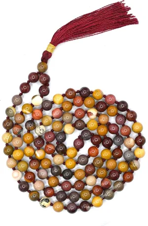 Amazing Gemstone Japa Mala 108 Prayer Beads Necklace and Wrist Mala Bracelet for Meditation