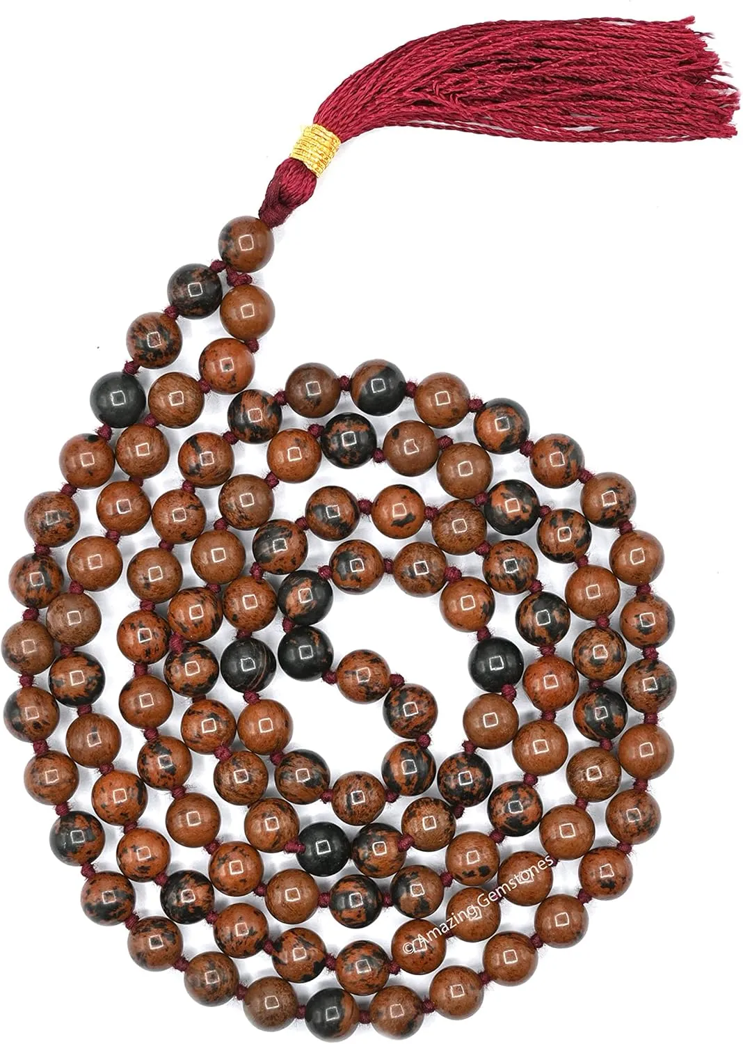 Amazing Gemstone Japa Mala 108 Prayer Beads Necklace and Wrist Mala Bracelet for Meditation