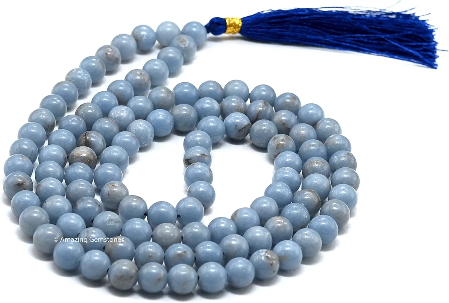 Amazing Gemstone Japa Mala 108 Prayer Beads Necklace and Wrist Mala Bracelet for Meditation