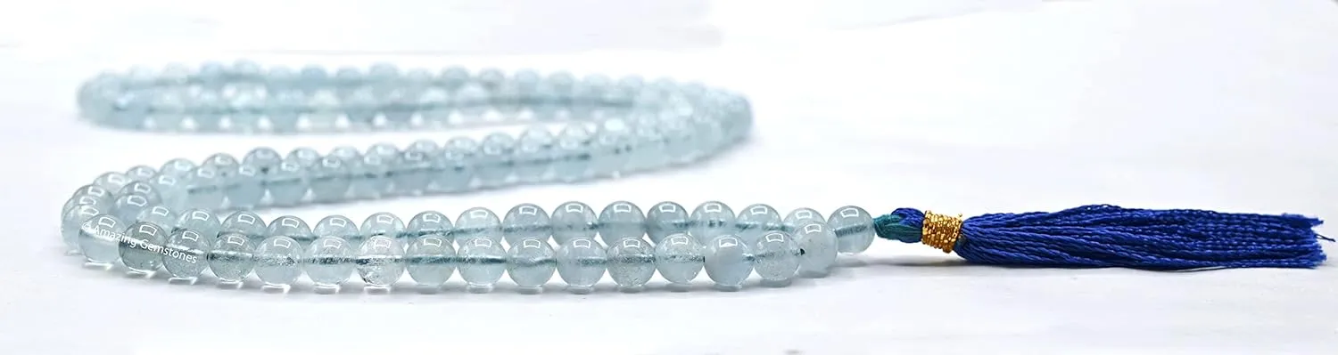Amazing Gemstone Japa Mala 108 Prayer Beads Necklace and Wrist Mala Bracelet for Meditation
