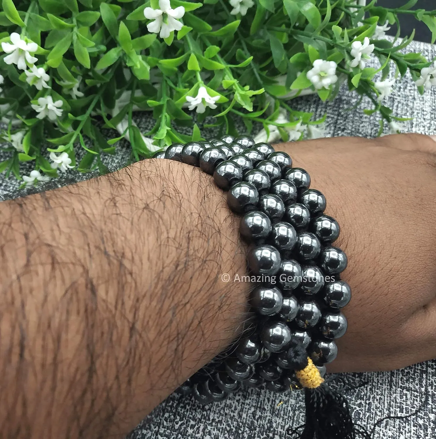 Amazing Gemstone Japa Mala 108 Prayer Beads Necklace and Wrist Mala Bracelet for Meditation