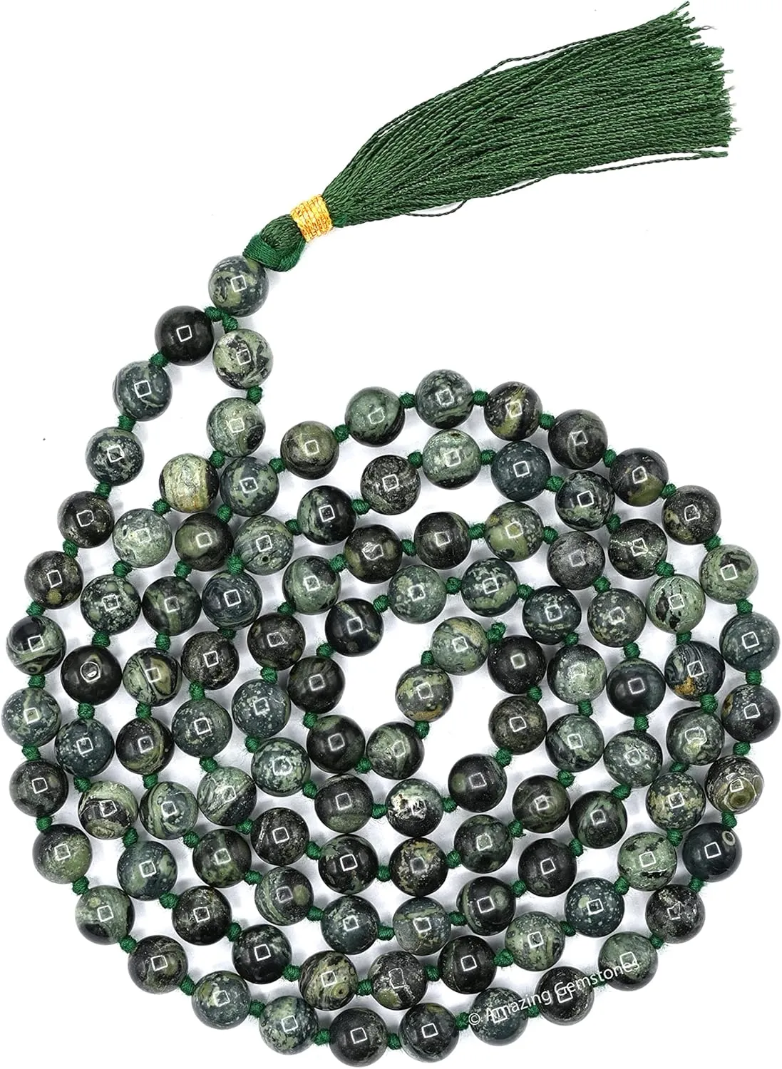 Amazing Gemstone Japa Mala 108 Prayer Beads Necklace and Wrist Mala Bracelet for Meditation