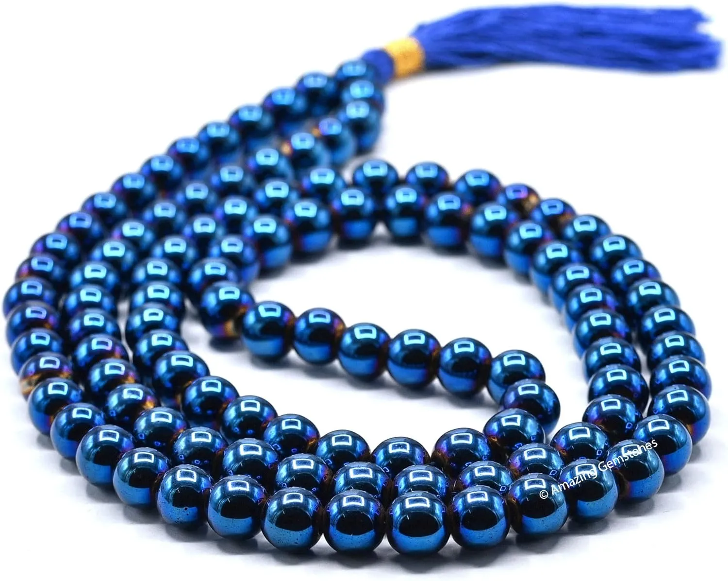 Amazing Gemstone Japa Mala 108 Prayer Beads Necklace and Wrist Mala Bracelet for Meditation