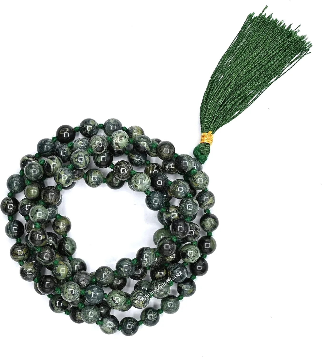 Amazing Gemstone Japa Mala 108 Prayer Beads Necklace and Wrist Mala Bracelet for Meditation