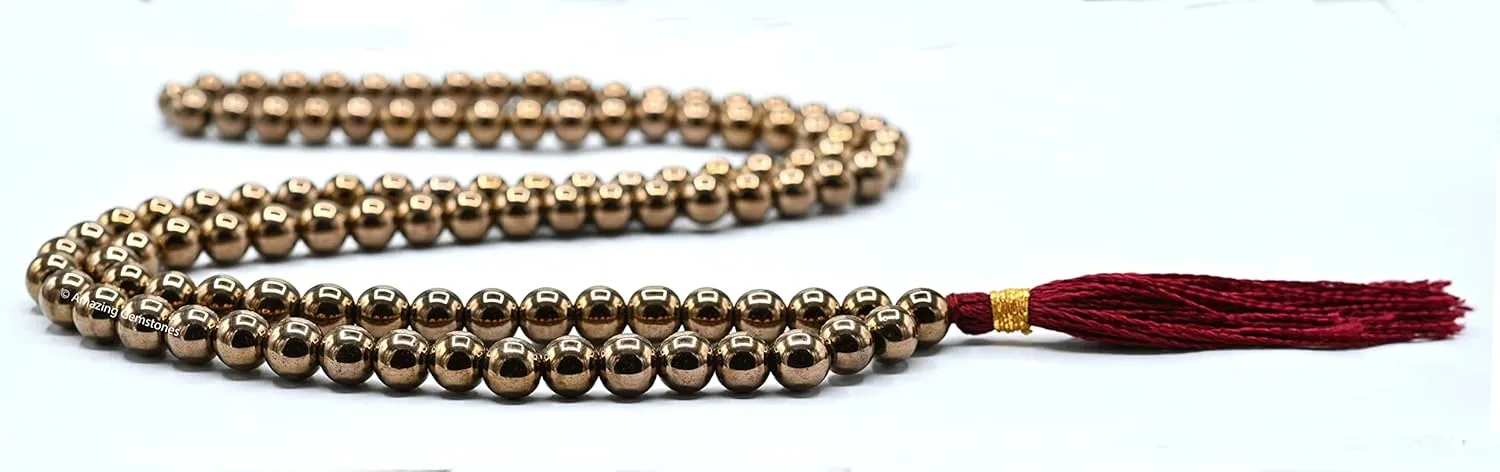 Amazing Gemstone Japa Mala 108 Prayer Beads Necklace and Wrist Mala Bracelet for Meditation