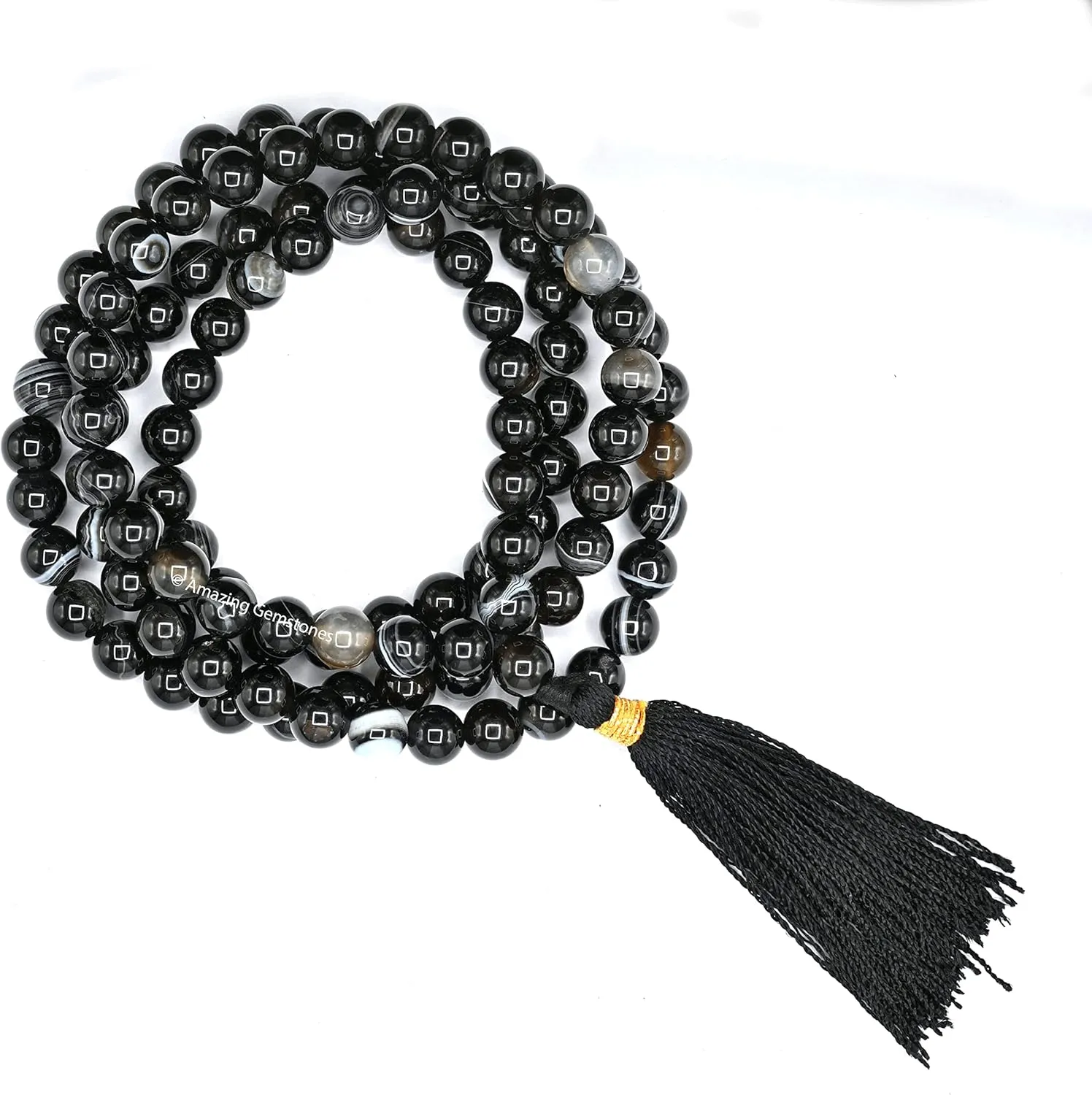 Amazing Gemstone Japa Mala 108 Prayer Beads Necklace and Wrist Mala Bracelet for Meditation