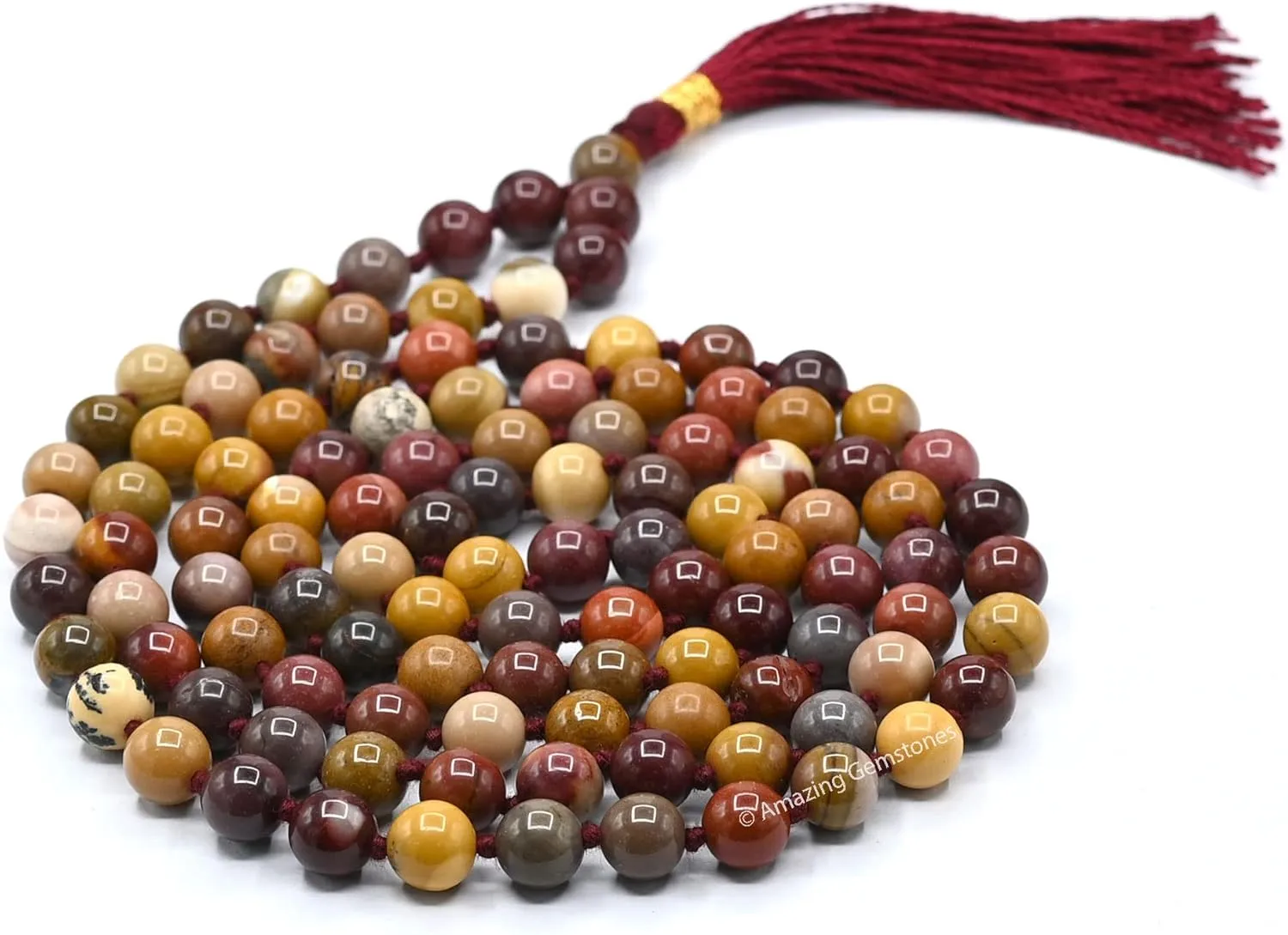 Amazing Gemstone Japa Mala 108 Prayer Beads Necklace and Wrist Mala Bracelet for Meditation