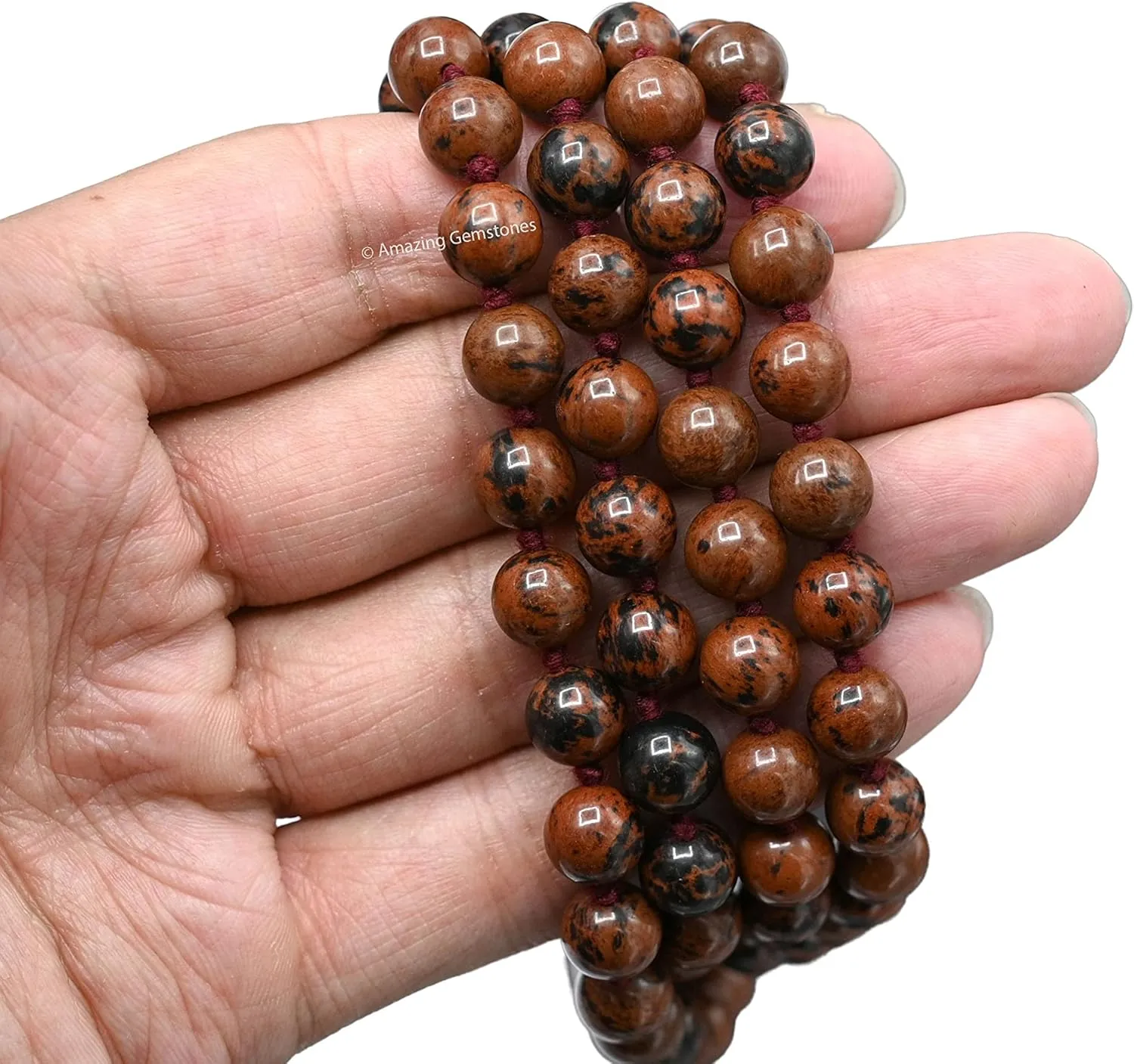 Amazing Gemstone Japa Mala 108 Prayer Beads Necklace and Wrist Mala Bracelet for Meditation