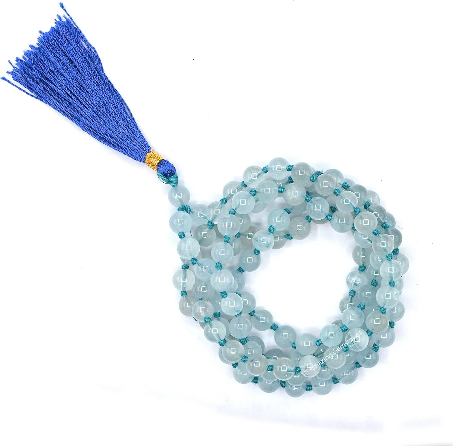 Amazing Gemstone Japa Mala 108 Prayer Beads Necklace and Wrist Mala Bracelet for Meditation