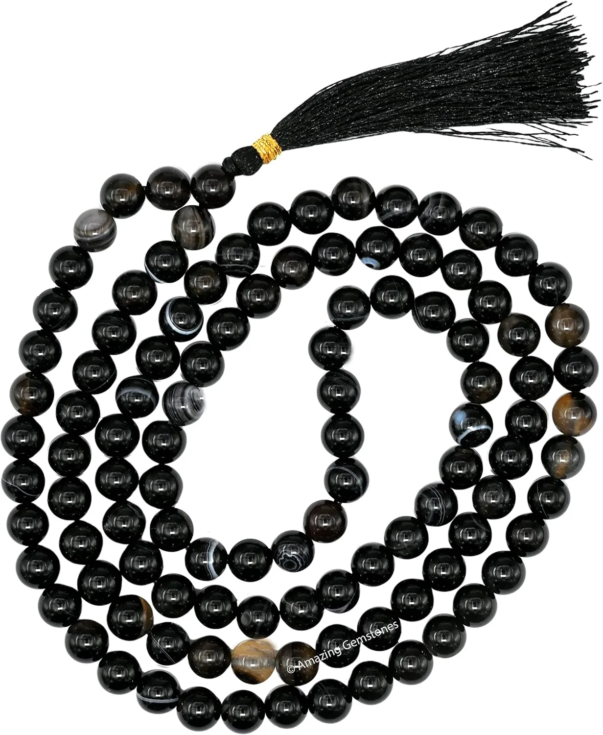 Amazing Gemstone Japa Mala 108 Prayer Beads Necklace and Wrist Mala Bracelet for Meditation