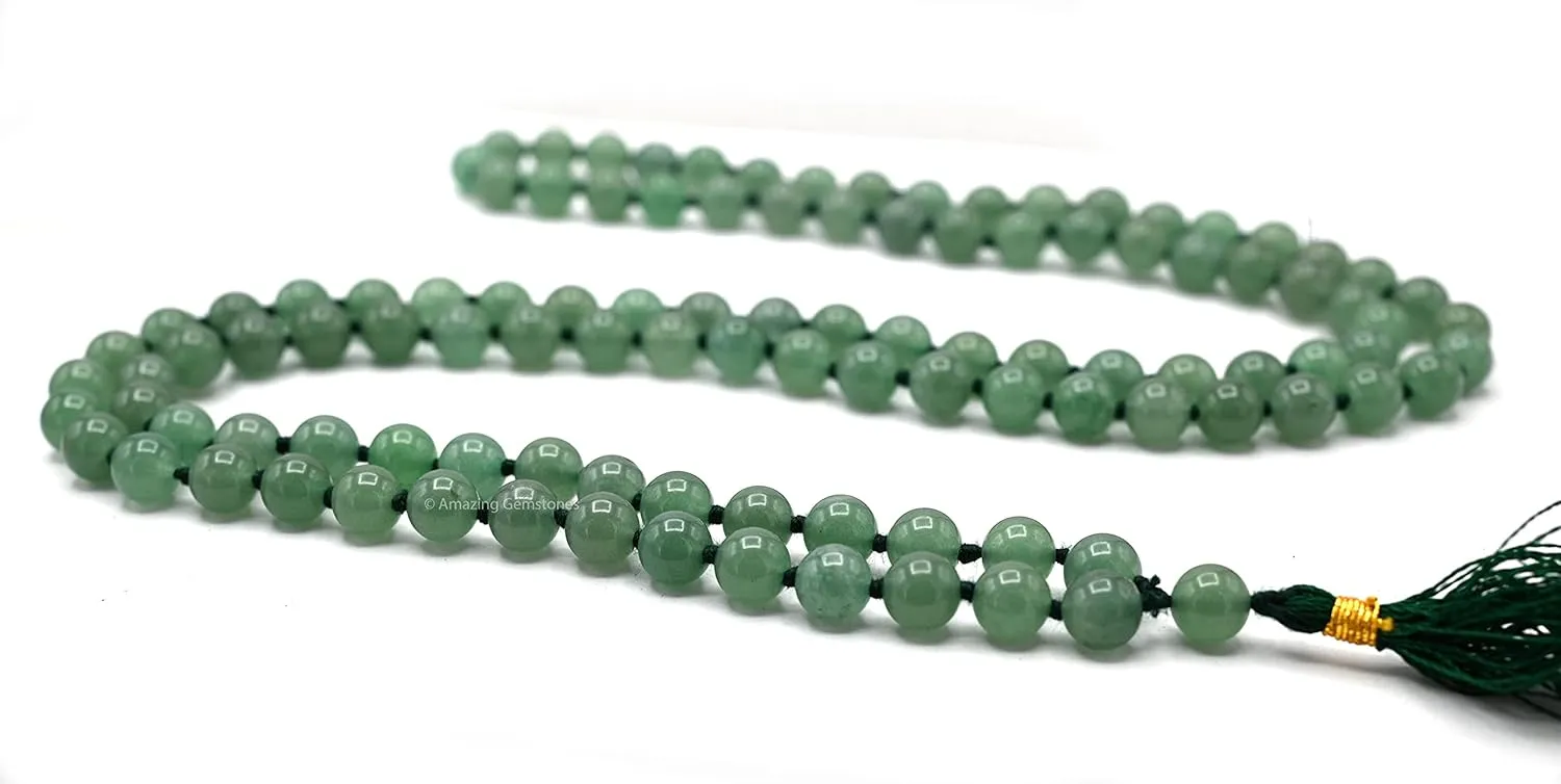 Amazing Gemstone Japa Mala 108 Prayer Beads Necklace and Wrist Mala Bracelet for Meditation