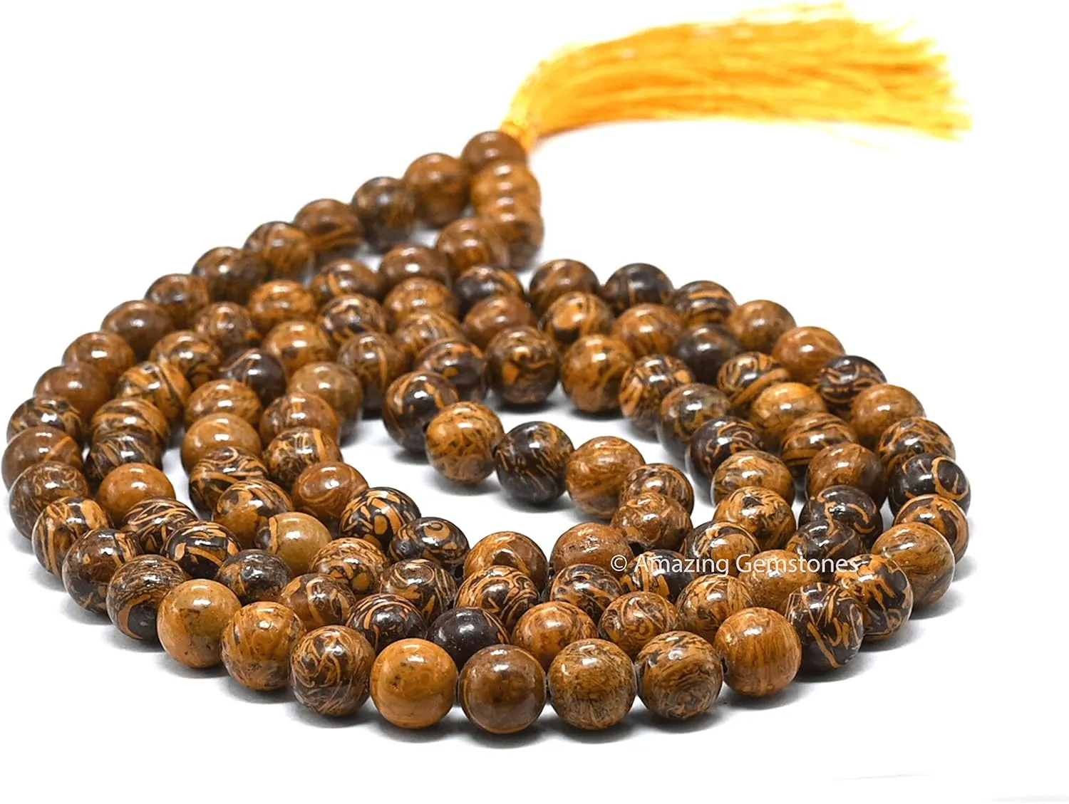 Amazing Gemstone Japa Mala 108 Prayer Beads Necklace and Wrist Mala Bracelet for Meditation
