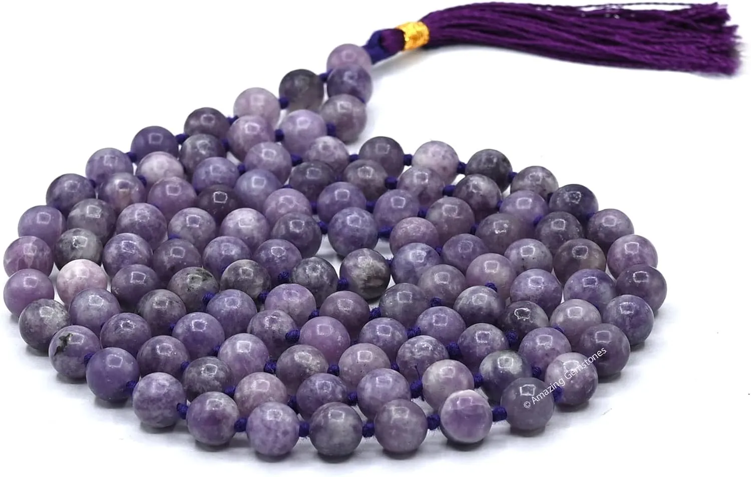 Amazing Gemstone Japa Mala 108 Prayer Beads Necklace and Wrist Mala Bracelet for Meditation
