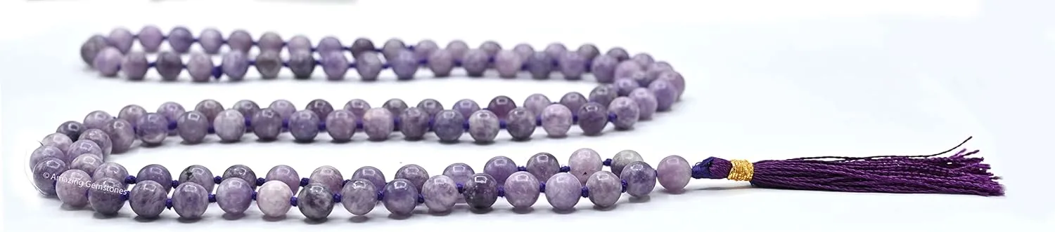 Amazing Gemstone Japa Mala 108 Prayer Beads Necklace and Wrist Mala Bracelet for Meditation