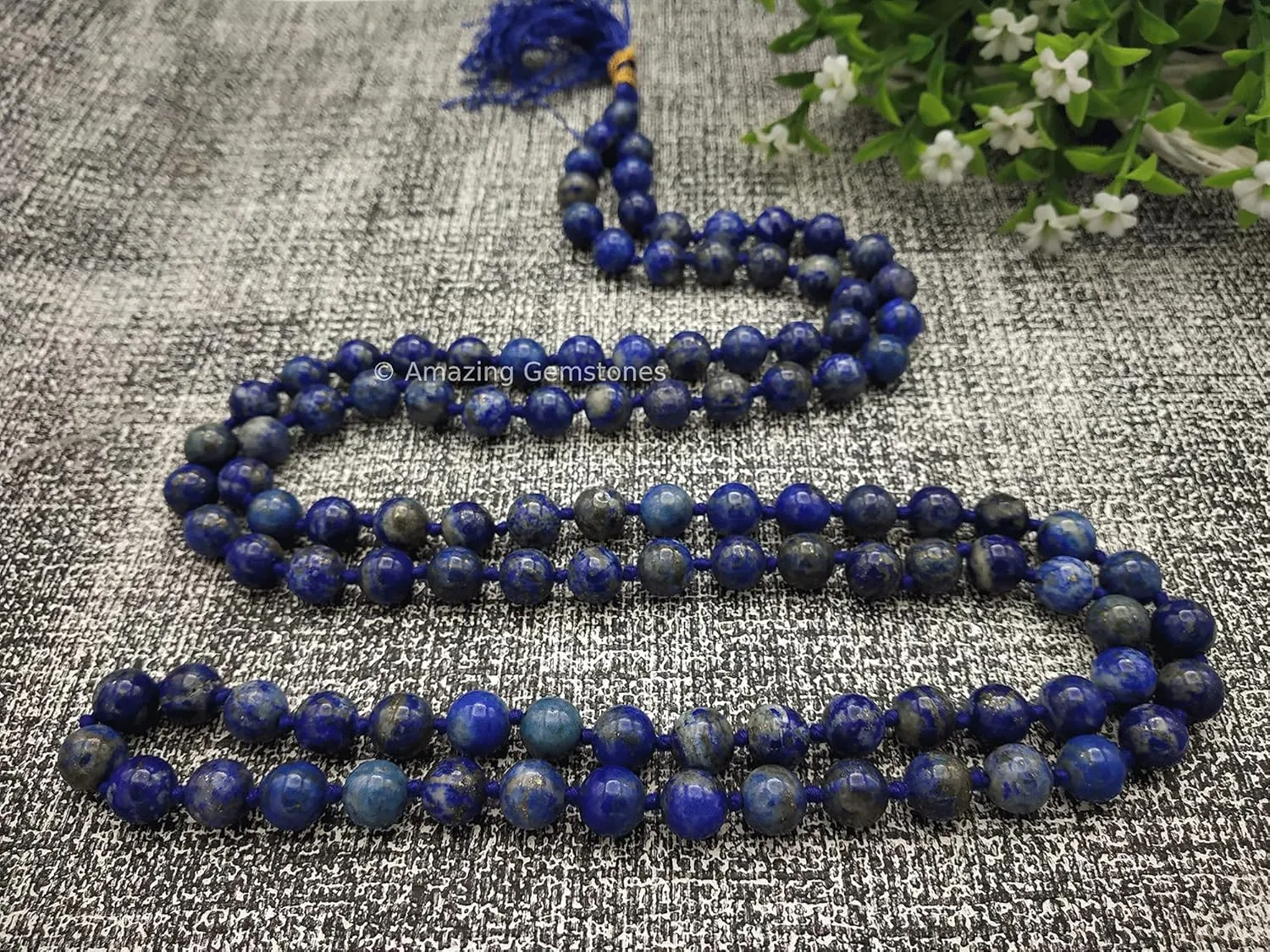 Amazing Gemstone Japa Mala 108 Prayer Beads Necklace and Wrist Mala Bracelet for Meditation