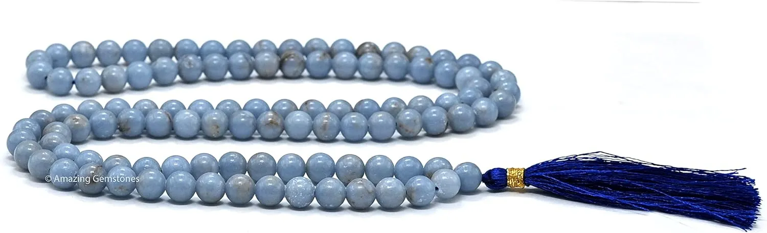Amazing Gemstone Japa Mala 108 Prayer Beads Necklace and Wrist Mala Bracelet for Meditation