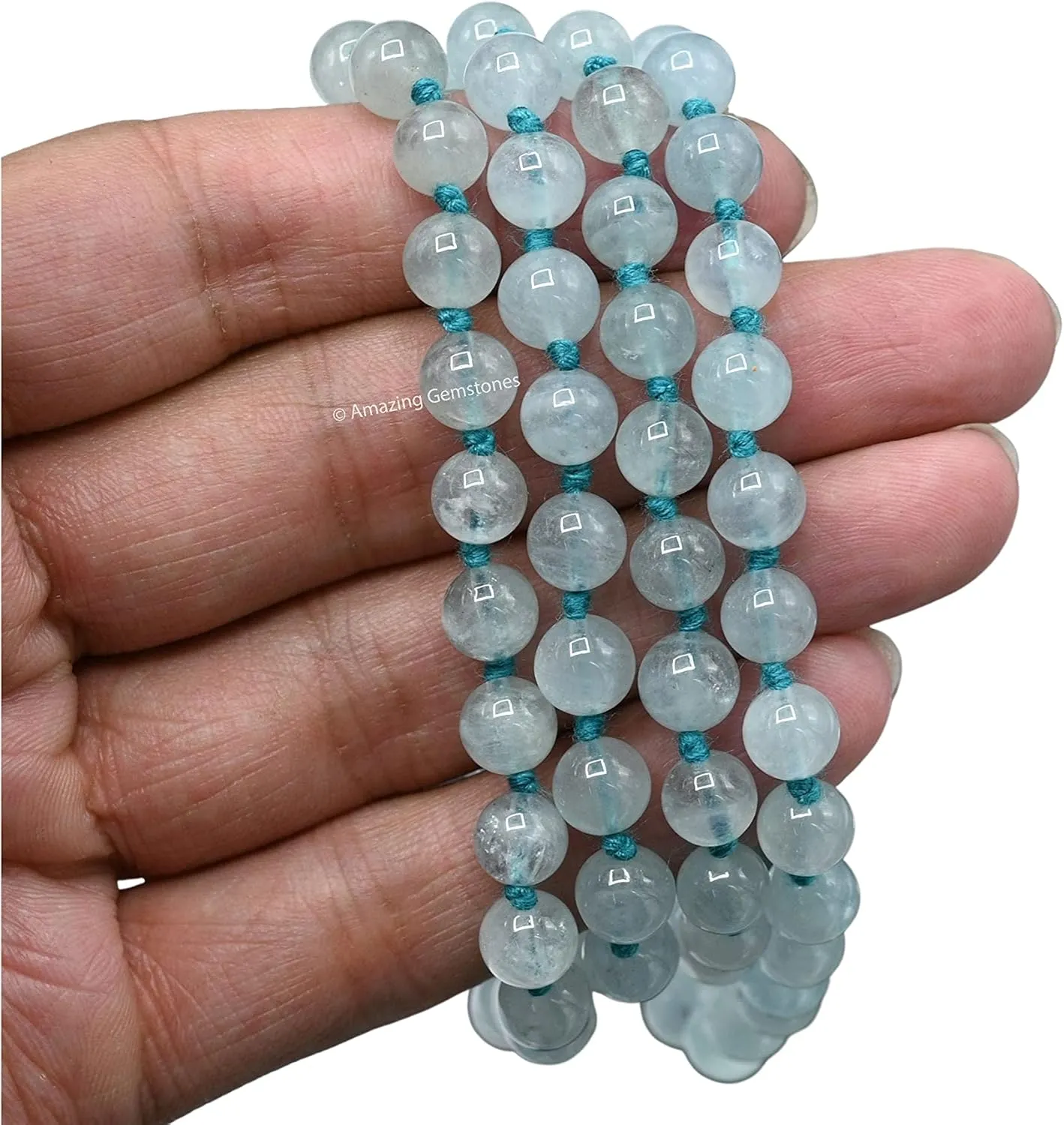 Amazing Gemstone Japa Mala 108 Prayer Beads Necklace and Wrist Mala Bracelet for Meditation