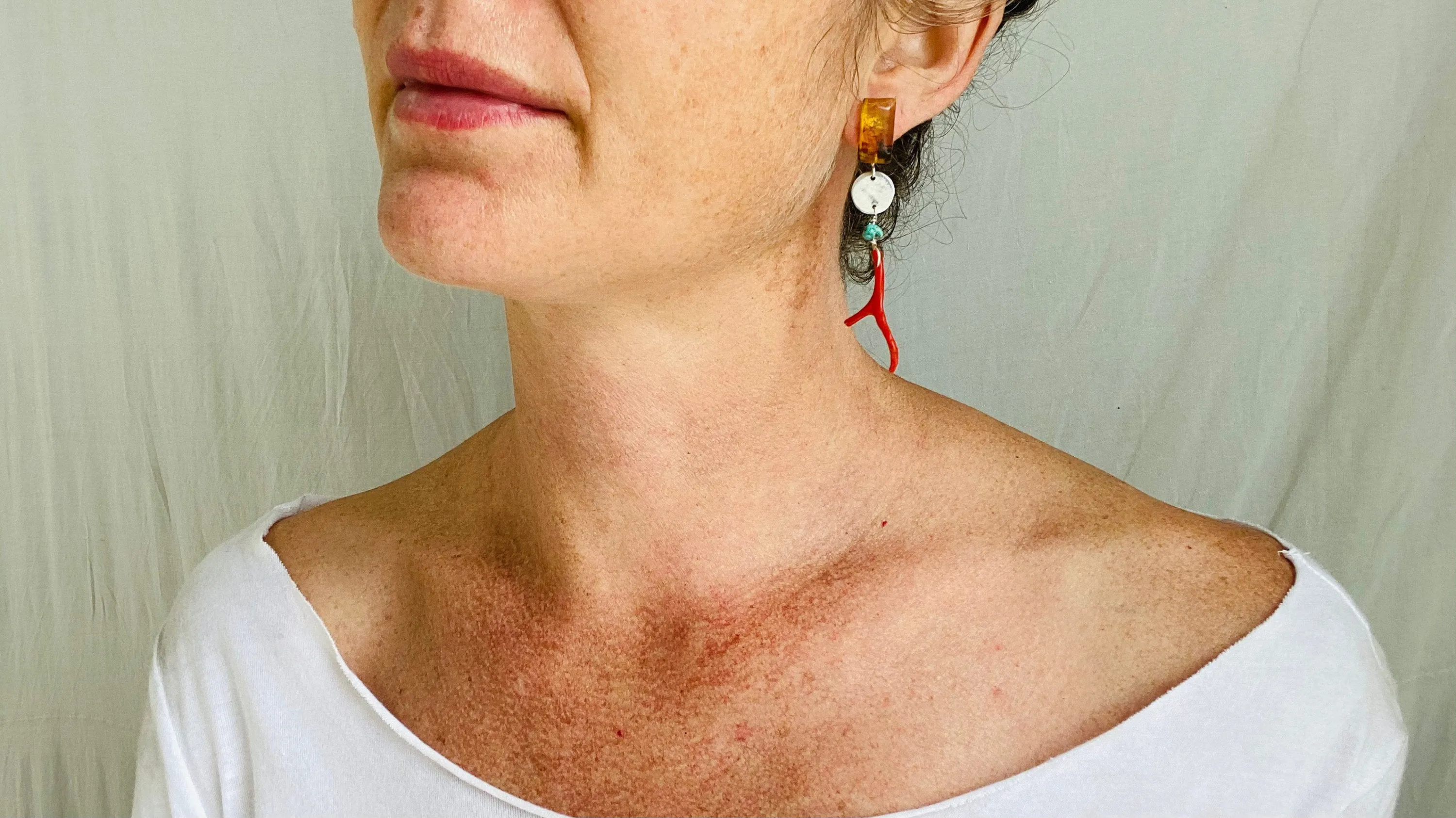 Amber, Turquoise & Coral Earrings. Sterling Silver. Atelier Aadya