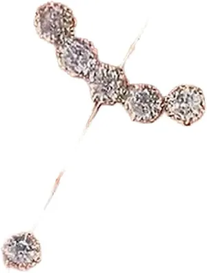 Andelaisi Long Cross Rhinestone Crawler Hook Cuff Earrings Inlaid Rhinestone Stick Pin Earrings Jewelry for Women