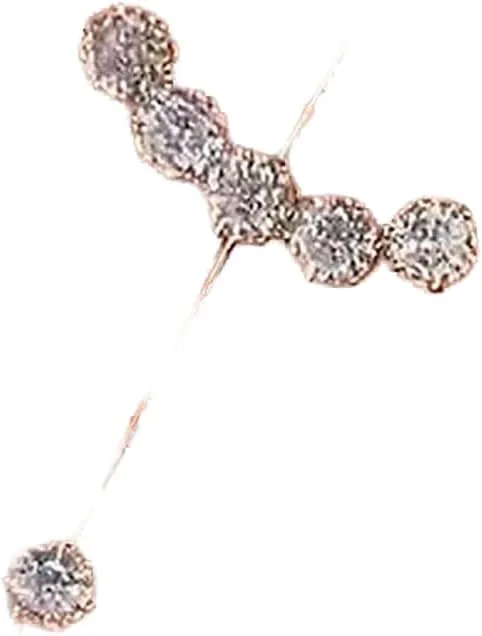 Andelaisi Long Cross Rhinestone Crawler Hook Cuff Earrings Inlaid Rhinestone Stick Pin Earrings Jewelry for Women