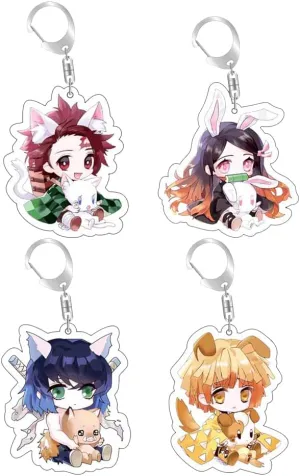 Anime Keychains,Cute Kawaii Acrylic Keychains Set for Backpacks,Gifts for Women Men Boys Girls