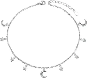 Anklet for Women Sterling Silver Dainty Bead Heart Infinity Star Letter Initial Boho Adjuatable Foot Ankle Bracelet for Women