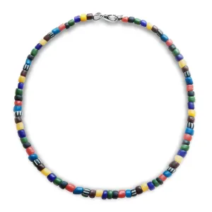 Antique Beaded Choker Necklace for Women and Girls  16 inch  Multicolored Fun Preppy Jewelry  Ideal for Beach, Summer, Party (Multi)