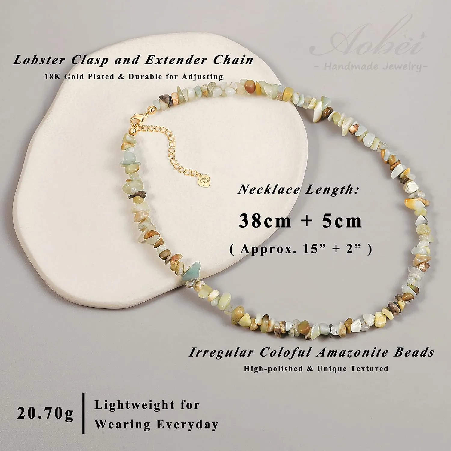 Aobei Pearl Gemstone Beaded Choker Necklace for Women Boho Turquoise/Cultured Freshwater Pearls/Garnet/Amazonite Jewelry